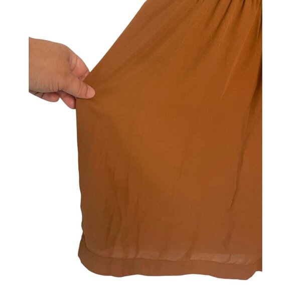 BAR III + Becca Tilley Brown Long Sleeve Smocked Waist Mini-Length Dress Large - Picture 11 of 11